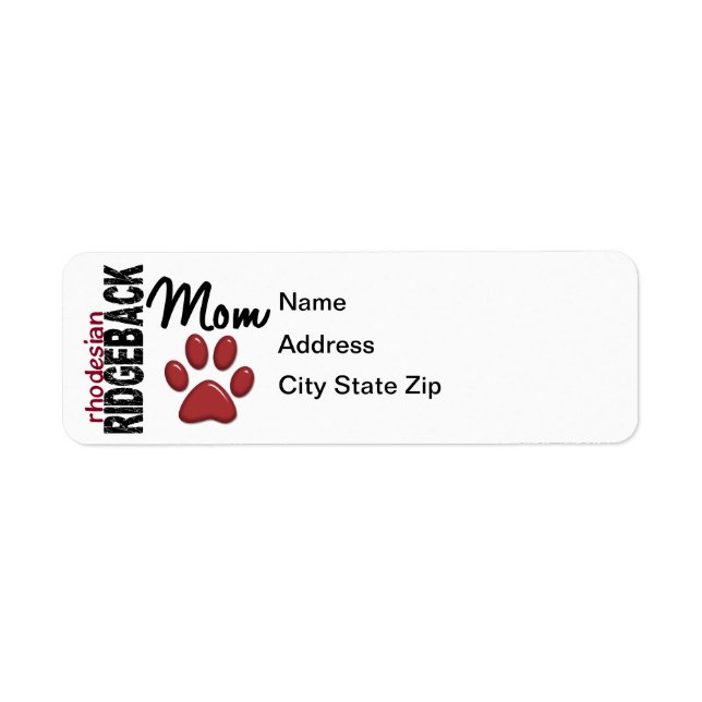 Rhodesian Ridgeback Mom 2 Label (Front)