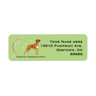 Rhodesian Ridgeback, Moon and Stars Label