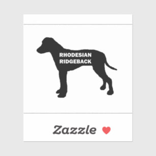 rhodesian ridgeback name silhouette sticker