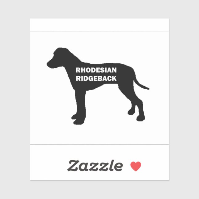rhodesian ridgeback name silhouette sticker (Sheet)