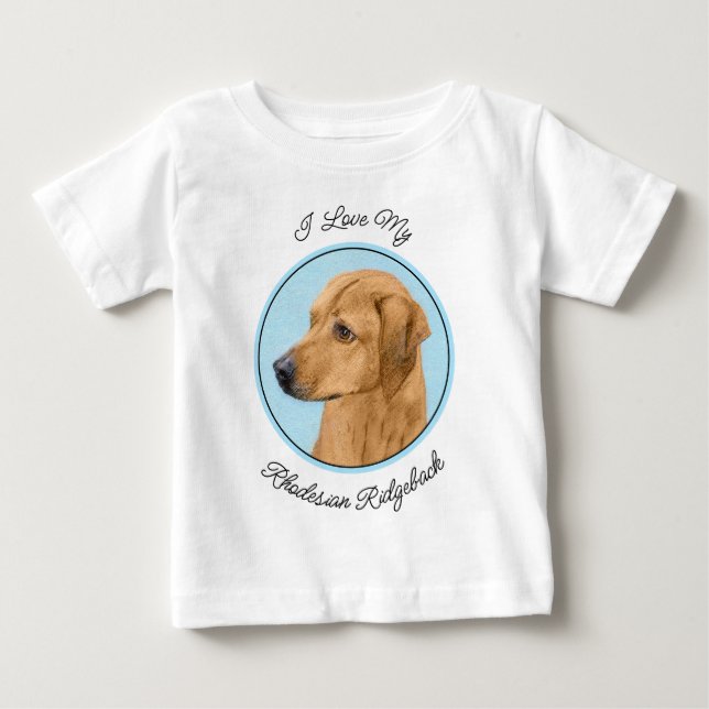 Rhodesian Ridgeback Painting - Original Dog Art Baby T-Shirt (Front)
