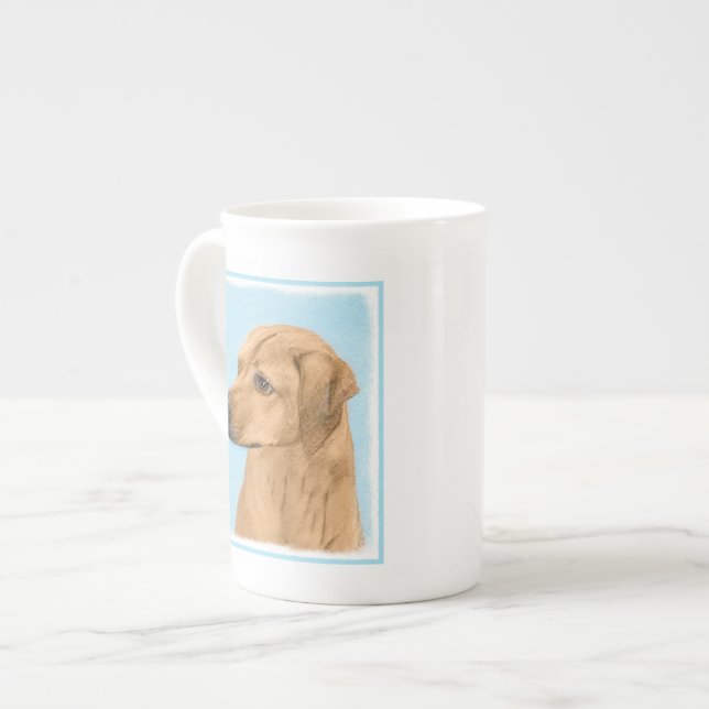 Rhodesian Ridgeback Painting - Original Dog Art Bone China Mug (Front Left)