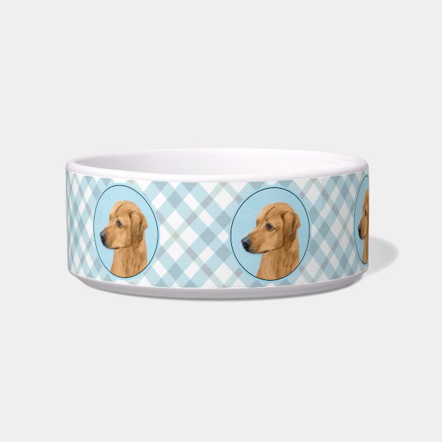 Rhodesian Ridgeback Painting - Original Dog Art Bowl (Left)