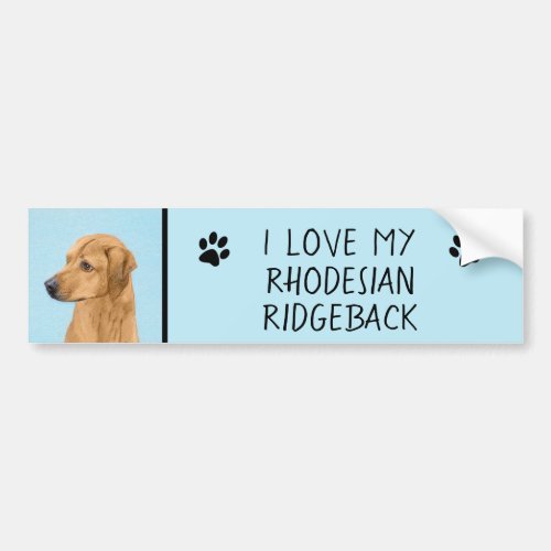 Rhodesian Ridgeback Painting _ Original Dog Art Bumper Sticker