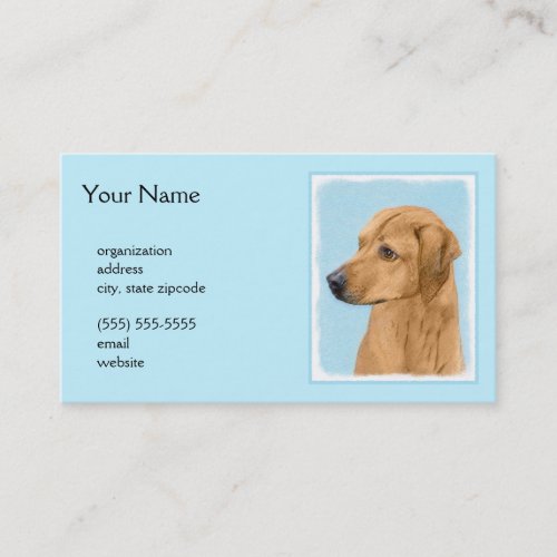 Rhodesian Ridgeback Painting _ Original Dog Art Business Card