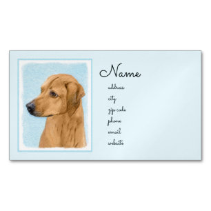 Rhodesian Ridgeback Painting - Original Dog Art Business Card Magnet