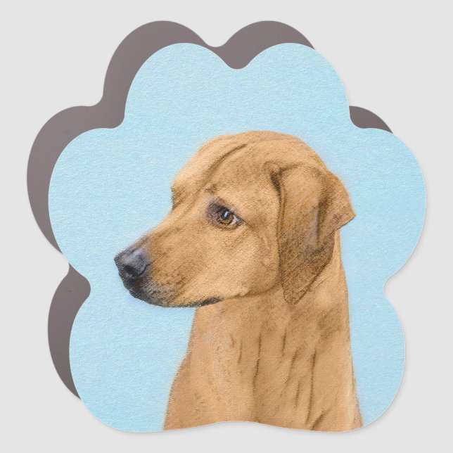 Rhodesian Ridgeback Painting - Original Dog Art Car Magnet (Front)