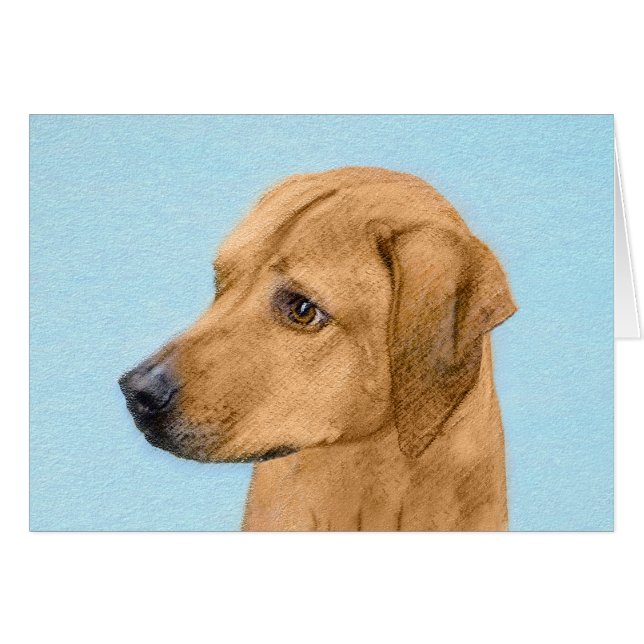 Rhodesian Ridgeback Painting - Original Dog Art Cards (Front Horizontal)