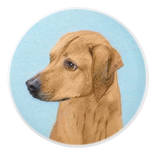 Rhodesian Ridgeback Painting _ Original Dog Art Ceramic Knob