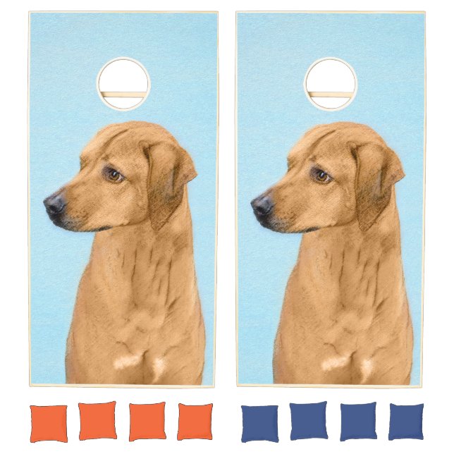 Rhodesian Ridgeback Painting - Original Dog Art Cornhole Set (Set)