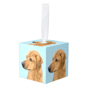 Rhodesian Ridgeback Painting - Original Dog Art Cube Ornament