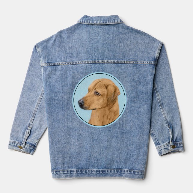 Rhodesian Ridgeback Painting - Original Dog Art Denim Jacket (Back)