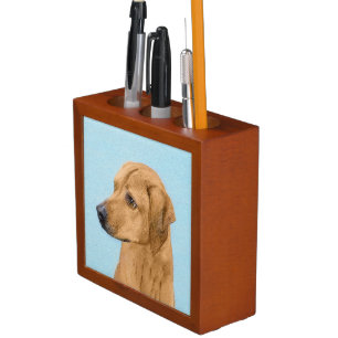 Rhodesian Ridgeback Painting - Original Dog Art Desk Organizer
