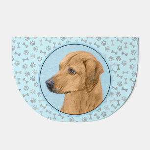 Rhodesian Ridgeback Painting - Original Dog Art Doormat