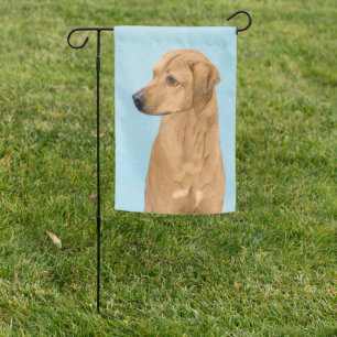Rhodesian Ridgeback Painting - Original Dog Art Garden Flag