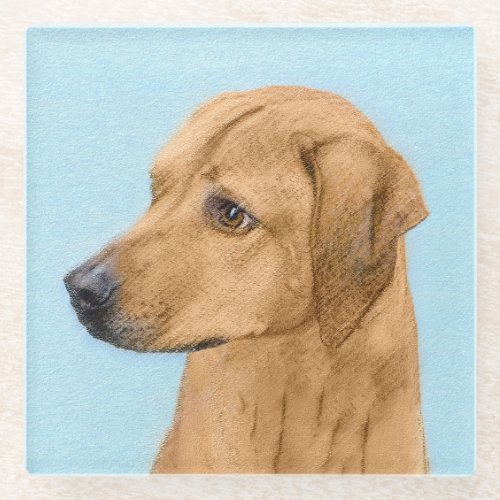 Rhodesian Ridgeback Painting _ Original Dog Art Glass Coaster