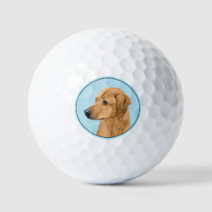 Rhodesian Ridgeback Painting - Original Dog Art Golf Balls