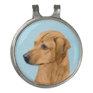 Rhodesian Ridgeback Painting - Original Dog Art Golf Hat Clip