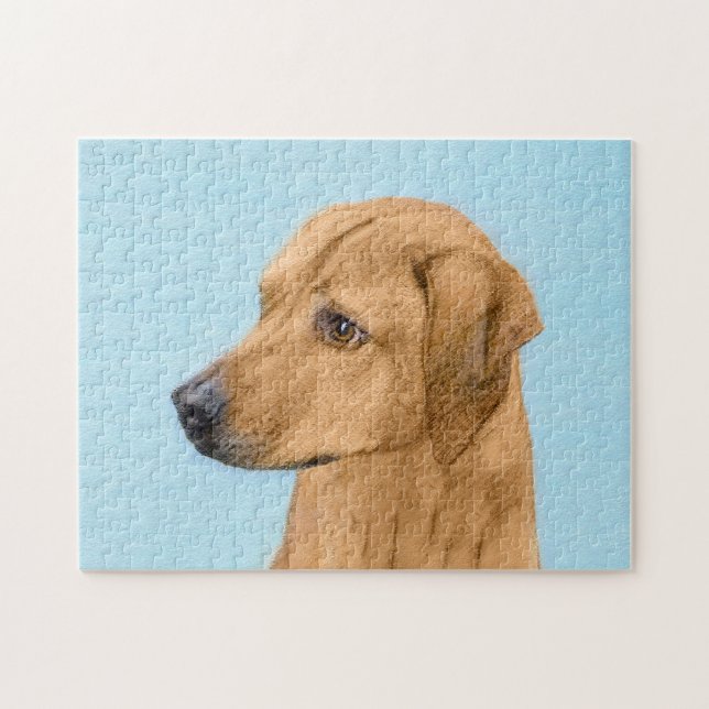 Rhodesian Ridgeback Painting - Original Dog Art Jigsaw Puzzle (Horizontal)