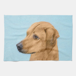 Rhodesian Ridgeback Painting - Original Dog Art Kitchen Towel