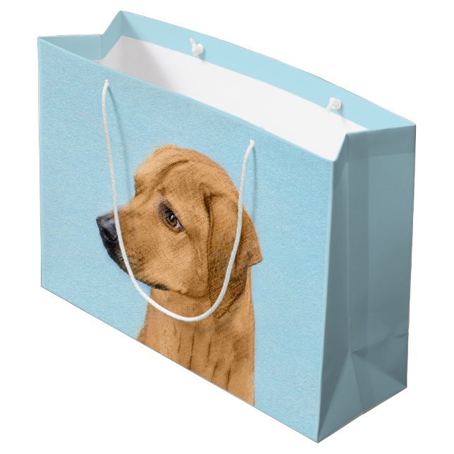 Rhodesian Ridgeback Painting - Original Dog Art Large Gift Bag (Back Angled)