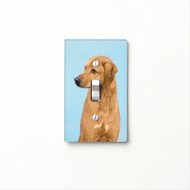 Rhodesian Ridgeback Painting - Original Dog Art Light Switch Cover (In Situ)