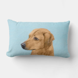 Rhodesian Ridgeback Painting - Original Dog Art Lumbar Pillow