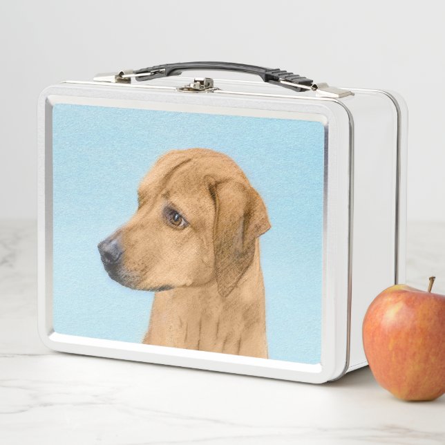 Rhodesian Ridgeback Painting - Original Dog Art Metal Lunch Box (In Situ)