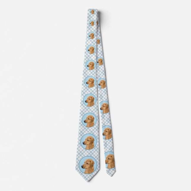 Rhodesian Ridgeback Painting - Original Dog Art Neck Tie (Front)