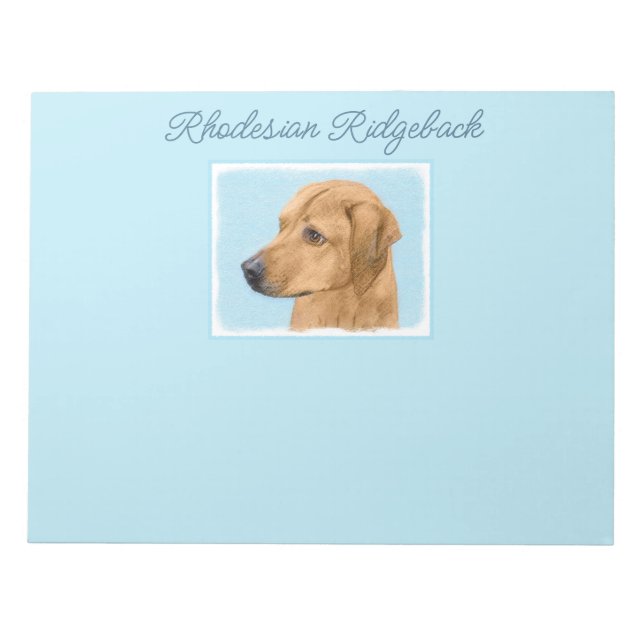 Rhodesian Ridgeback Painting - Original Dog Art No Notepad (Front)