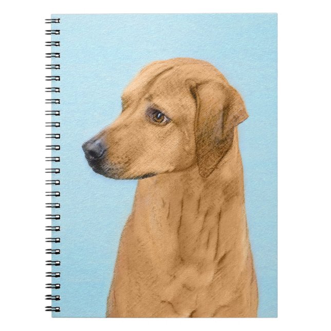 Rhodesian Ridgeback Painting - Original Dog Art Notebook (Front)