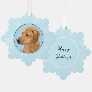 Rhodesian Ridgeback Painting - Original Dog Art Ornament Card