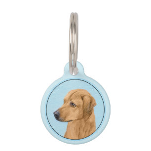 Rhodesian Ridgeback Painting - Original Dog Art Pet ID Tag