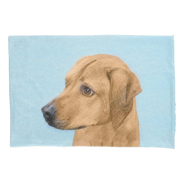 Rhodesian Ridgeback Painting - Original Dog Art Pillow Case (Front)
