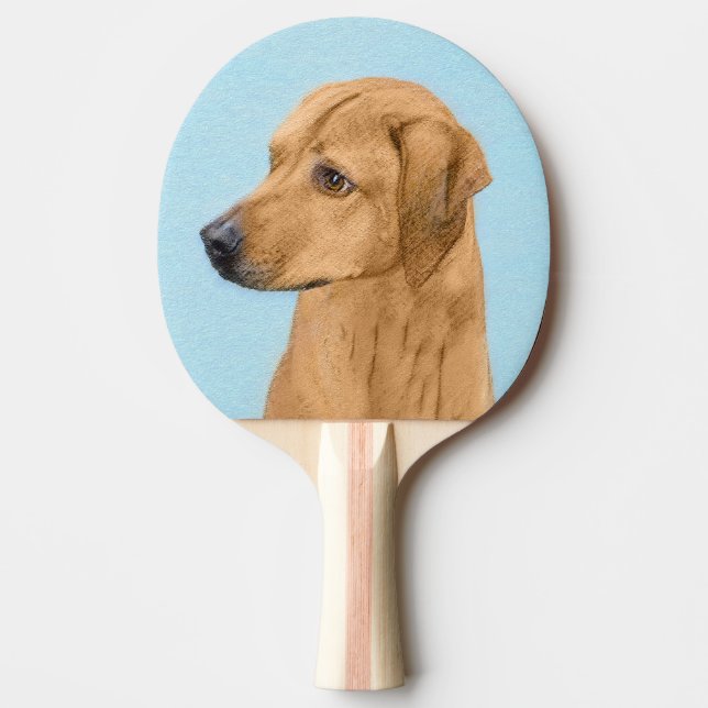 Rhodesian Ridgeback Painting - Original Dog Art Ping Pong Paddle (Front)