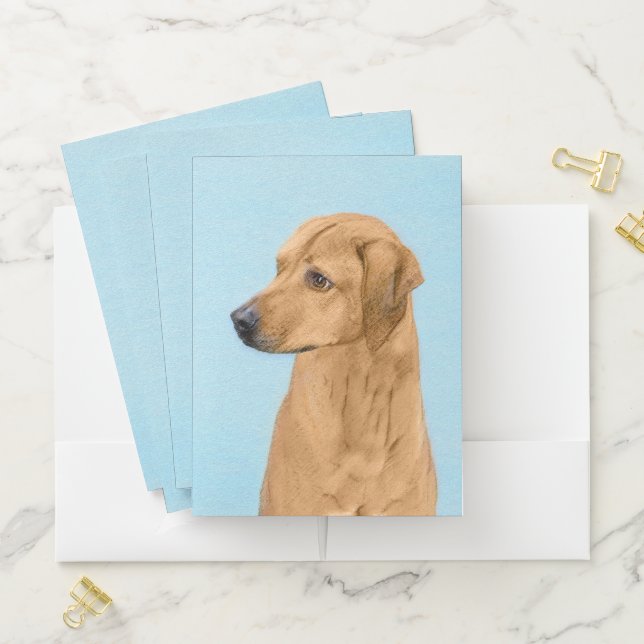 Rhodesian Ridgeback Painting - Original Dog Art Pocket Folder (In Situ)