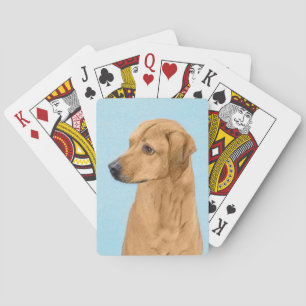 Rhodesian Ridgeback Painting - Original Dog Art Poker Cards
