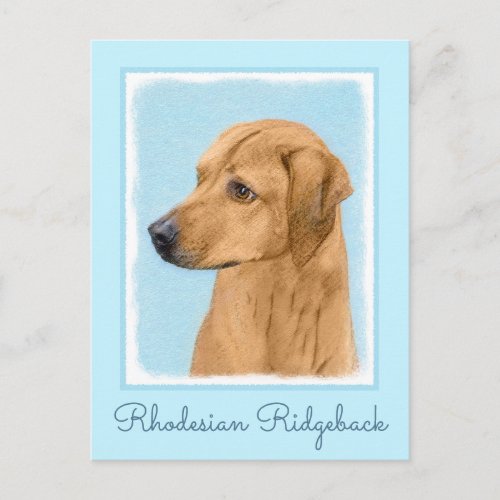 Rhodesian Ridgeback Painting _ Original Dog Art Postcard