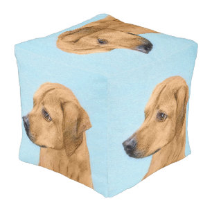 Rhodesian Ridgeback Painting - Original Dog Art Pouf