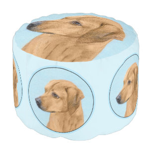 Rhodesian Ridgeback Painting - Original Dog Art Pouf