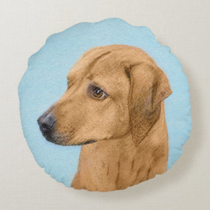 Rhodesian Ridgeback Painting - Original Dog Art Round Pillow