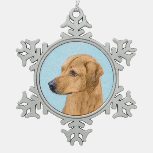 Rhodesian Ridgeback Painting _ Original Dog Art Snowflake Pewter Christmas Ornament