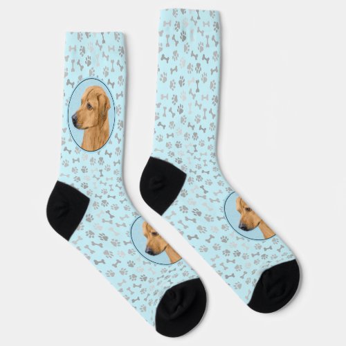 Rhodesian Ridgeback Painting _ Original Dog Art Socks