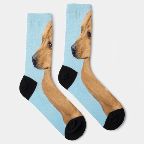 Rhodesian Ridgeback Painting _ Original Dog Art Socks