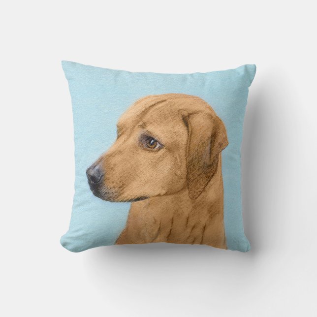 Rhodesian Ridgeback Painting - Original Dog Art Throw Pillow (Front)