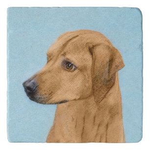 Rhodesian Ridgeback Painting - Original Dog Art Trivet