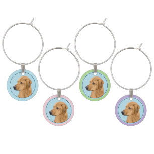 Rhodesian Ridgeback Painting - Original Dog Art Wine Charm