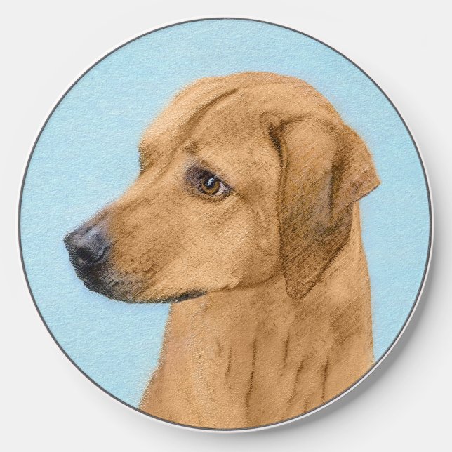Rhodesian Ridgeback Painting - Original Dog Art Wireless Charger (Front)