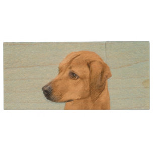 Rhodesian Ridgeback Painting - Original Dog Art Wood Flash Drive