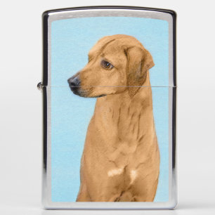 Rhodesian Ridgeback Painting - Original Dog Art Zippo Lighter